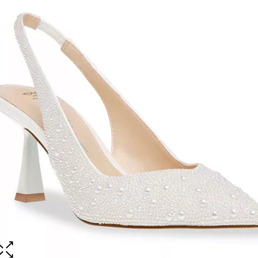 Betsey Johnson Clark Pearl-Rhinestone Slingback Heels